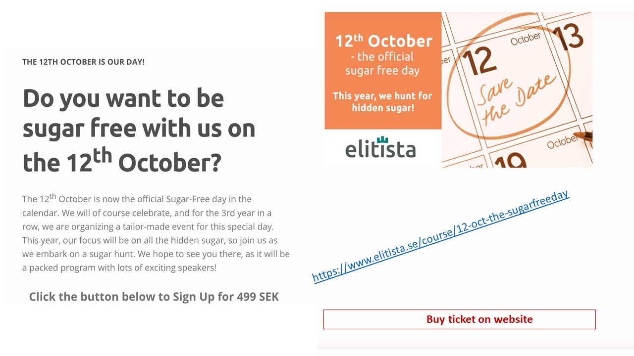 The 12th October is now the official Sugar-Free - flyer